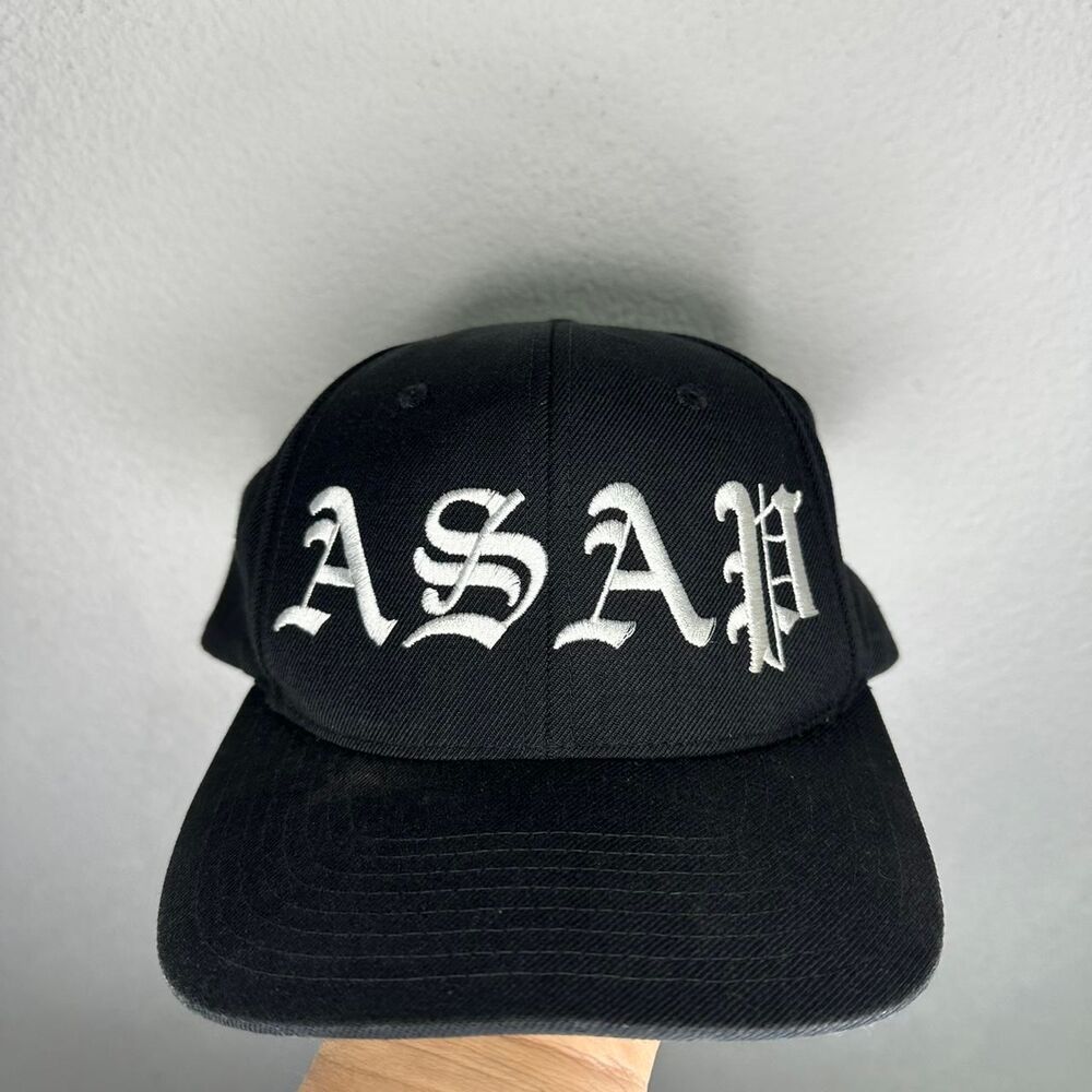 ASAP Mob black and white snapback cap